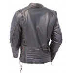 2015 New fashion Vintage Brown Vented Scooter Jacket with Dual Gun Pockets, Pads and Reflect for mens motorbike leather jacket 